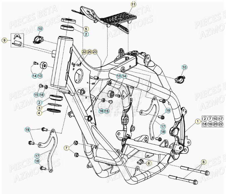Chassis AZMOTORS PiÃ¨ces RR 200 RACING 2T - 2021