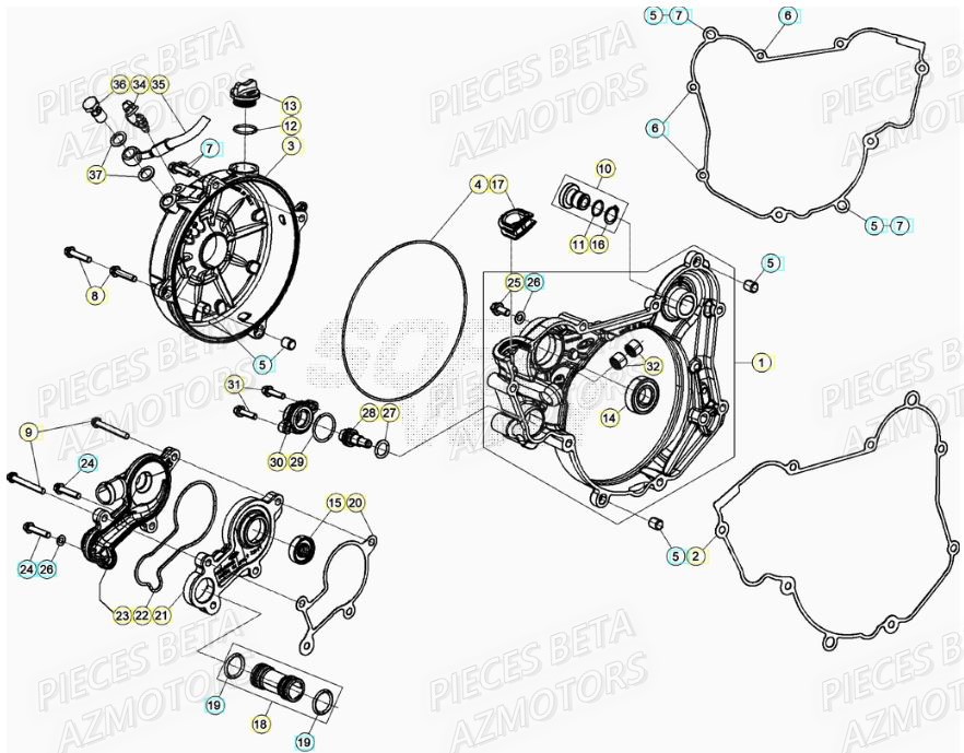 Couvercle Embrayage AZMOTORS PiÃ¨ces RR 200 RACING 2T - 2021