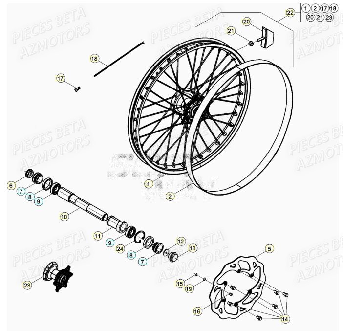 Roue Avant AZMOTORS PiÃ¨ces RR 200 RACING 2T - 2021