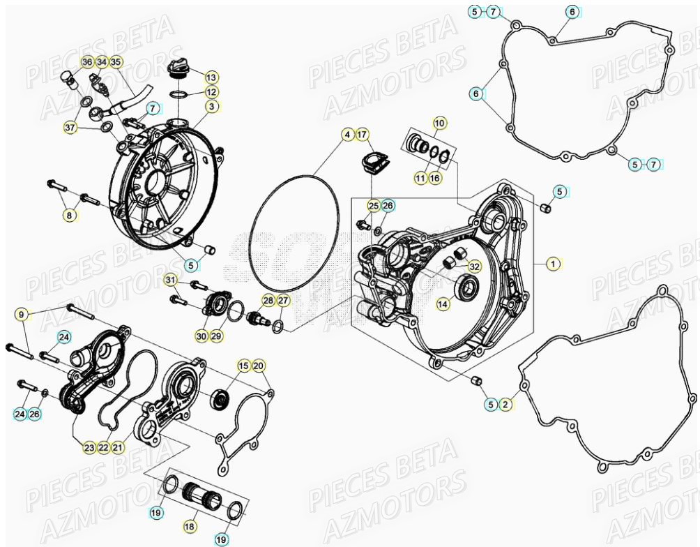 Couvercle Embrayage AZMOTORS PiÃ¨ces RR 200 RACING 2T - 2022