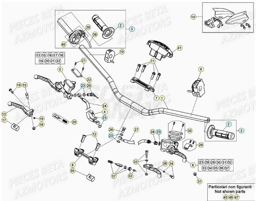Guidon AZMOTORS PiÃ¨ces RR 200 RACING 2T - 2022