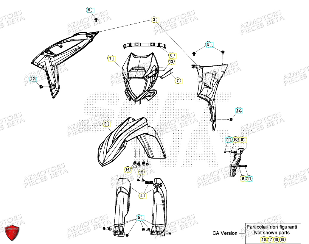 Carenages Avant AZMOTORS PiÃ¨ces RR 200 RACING 2T - 2024