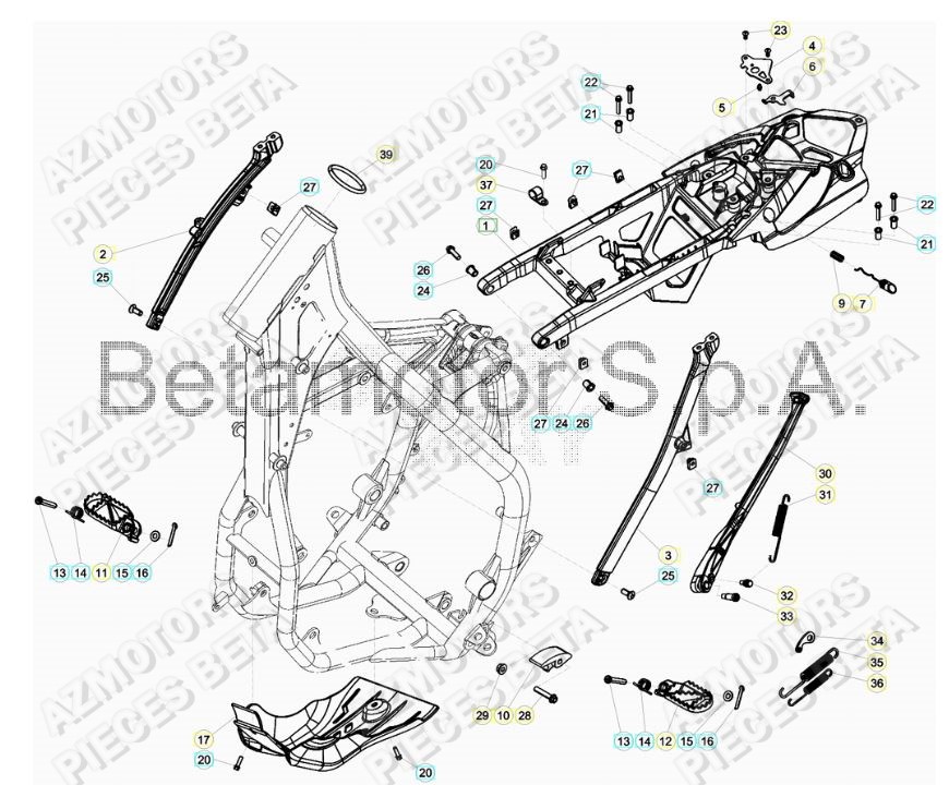 Accessoires Du Chassis AZMOTORS Pieces BETA RR 2T 250 - (2018)