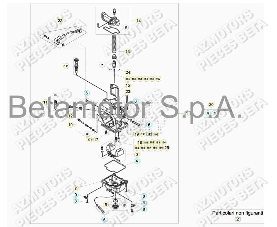 Carburateur AZMOTORS Pieces BETA RR 2T 250 - (2018)
