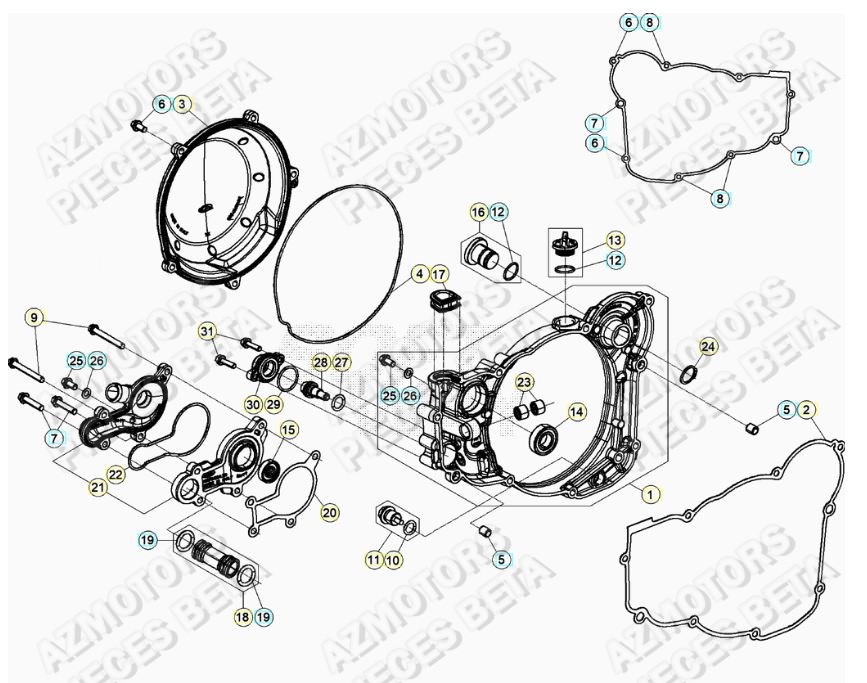 Couvercle Embrayage AZMOTORS Pieces BETA RR 2T 250 - (2018)