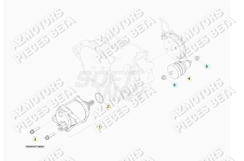Demarreur AZMOTORS Pieces BETA RR 2T 250 - (2018)