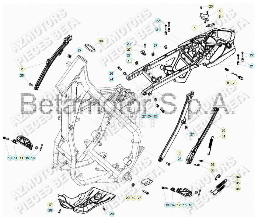 Accessoires Du Chassis AZMOTORS Pieces BETA RR 2T 250 - (2019)