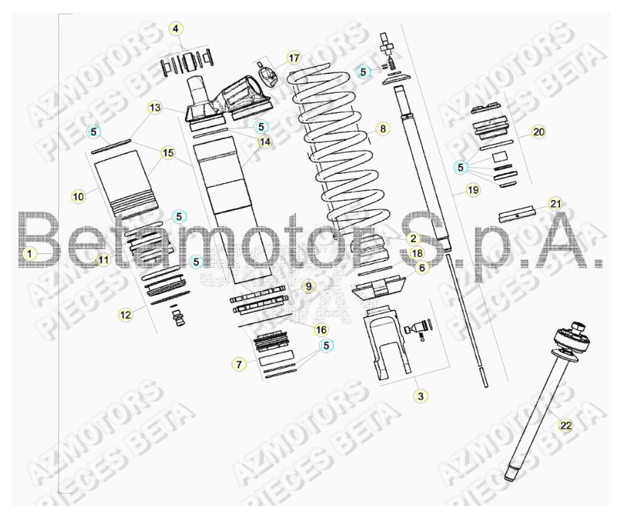 Amortisseur AZMOTORS Pieces BETA RR 2T 250 - (2019)