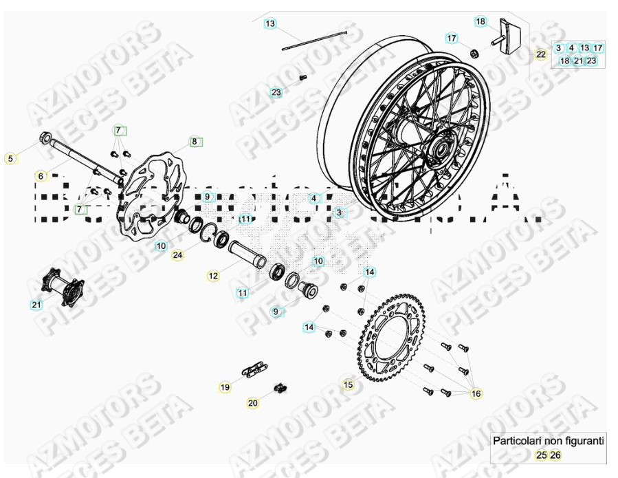 Roue Arriere AZMOTORS Pieces BETA RR 2T 250 - (2019)