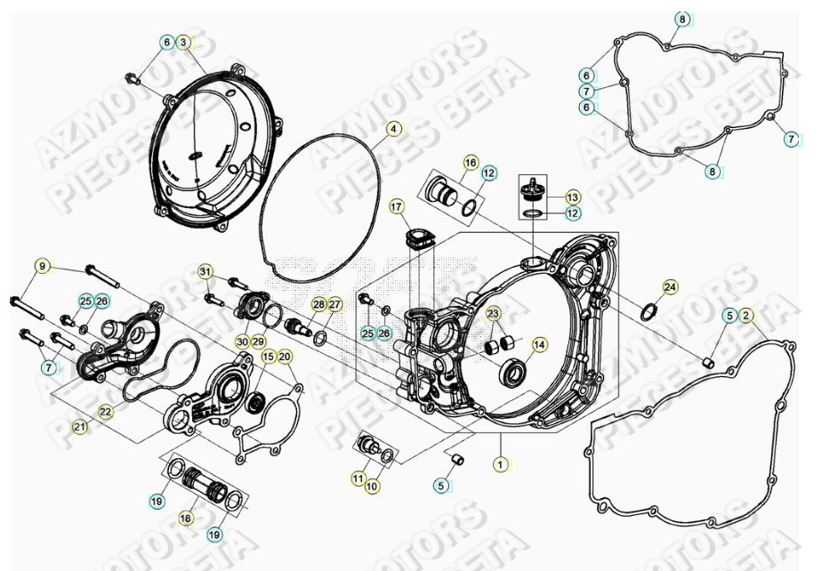 Couvercle D Embrayage AZMOTORS Pieces BETA RR 2T 250 - (2020)