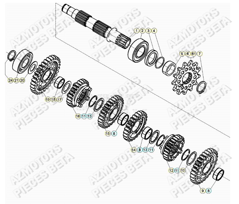 Transmission AZMOTORS Pieces BETA RR 2T 250 - (2020)