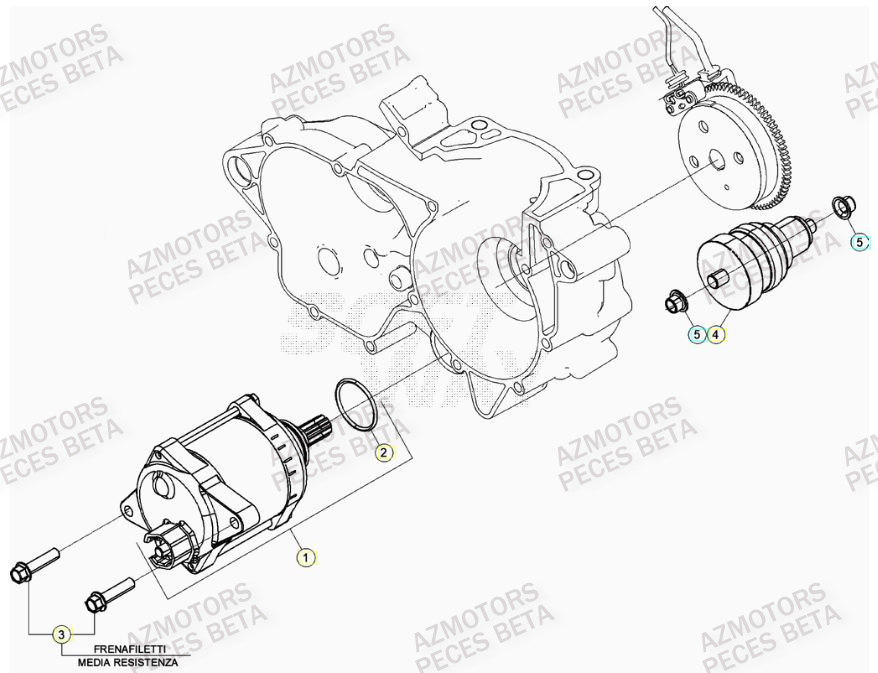 Demarreur AZMOTORS Pieces BETA RR 2T 250 - (2021)