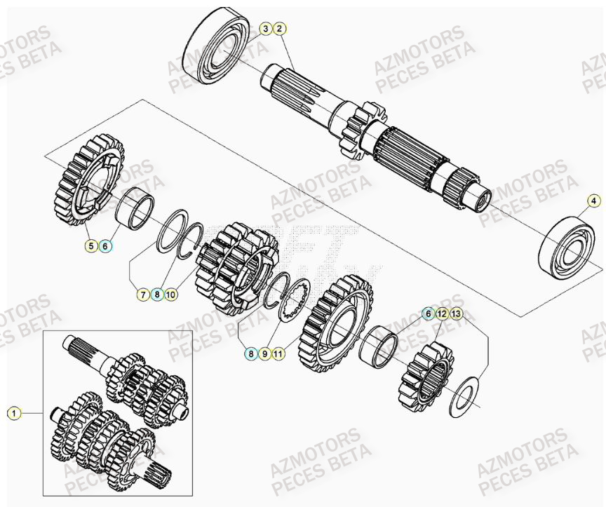 Boite A Vitesses AZMOTORS Pieces BETA RR 2T 250 - (2022)