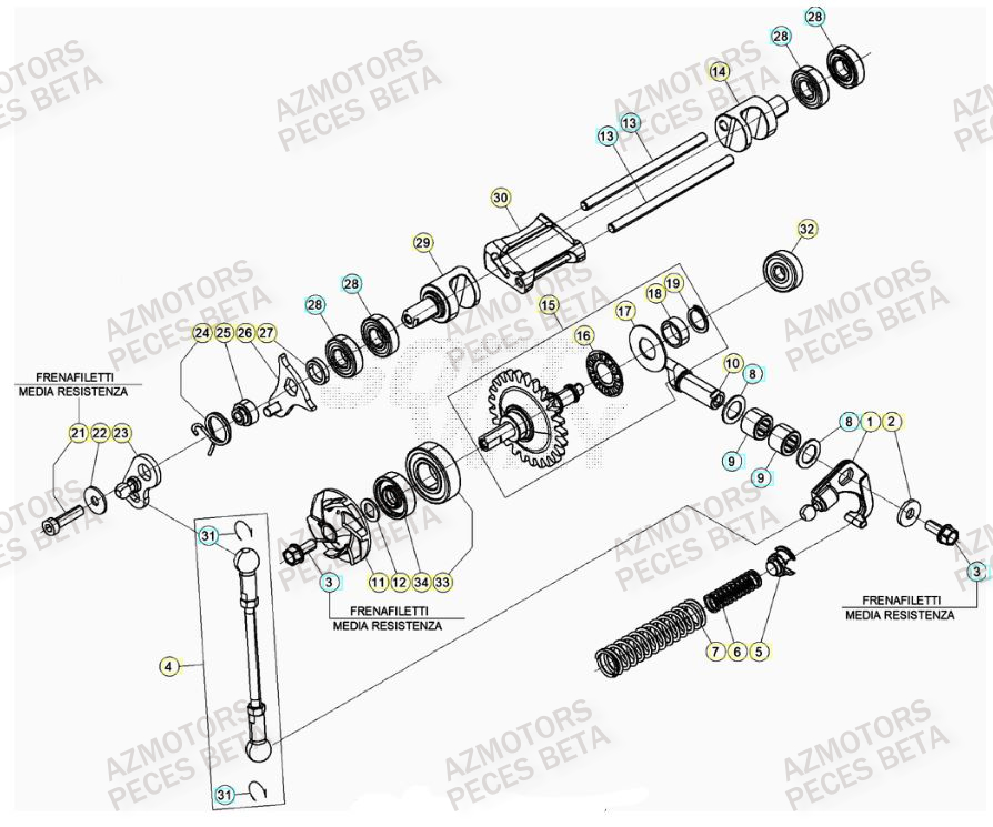 Culbuteur AZMOTORS Pieces BETA RR 2T 250 - (2022)