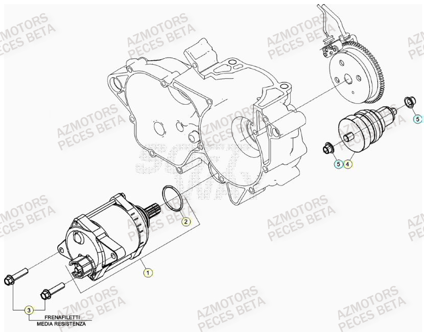Demarreur AZMOTORS Pieces BETA RR 2T 250 - (2022)