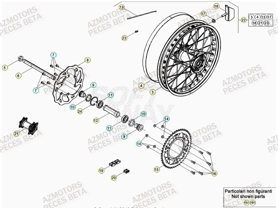 Roue Arriere AZMOTORS Pieces BETA RR 2T 250 - (2023)
