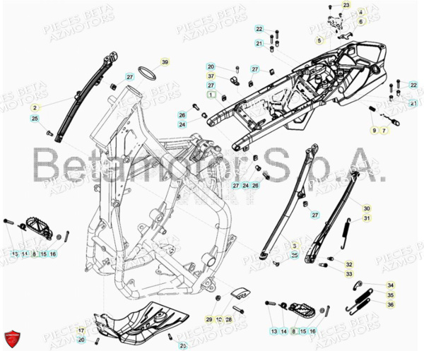 Accessoires Du Chassis AZMOTORS Pieces BETA RR RACING 2T 250 - (2018)