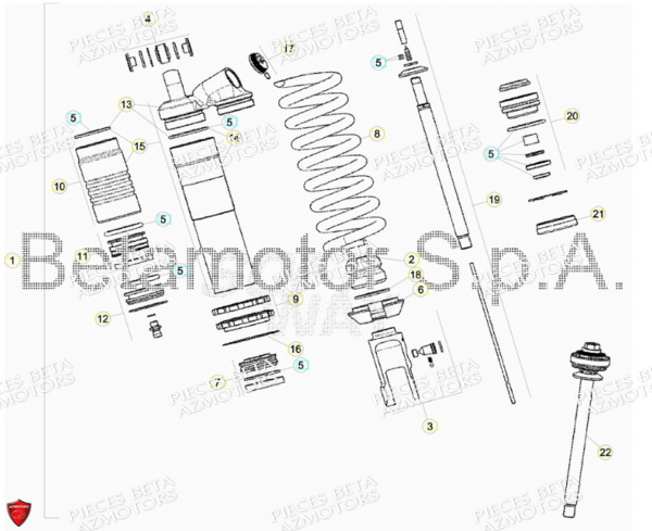 Amortisseur Detail AZMOTORS Pieces BETA RR RACING 2T 250 - (2018)
