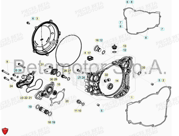 Couvercle D Embrayage AZMOTORS Pieces BETA RR RACING 2T 250 - (2018)