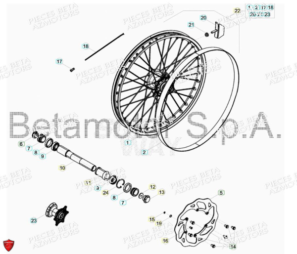 Roue Avant AZMOTORS Pieces BETA RR RACING 2T 250 - (2018)