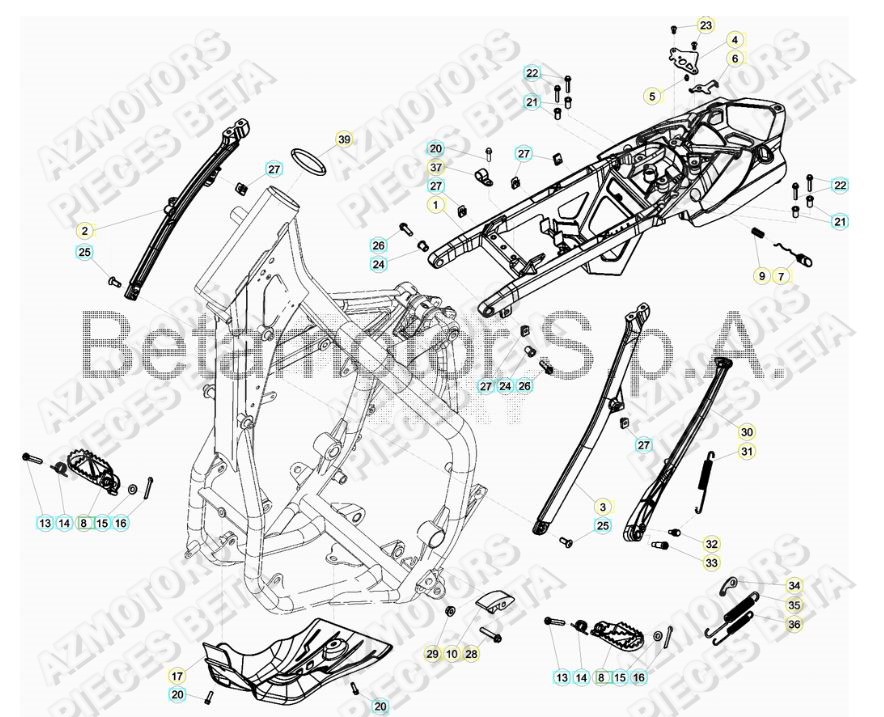 Accessoires Du Chassis AZMOTORS Pieces BETA RR RACING 2T 250 - (2019)