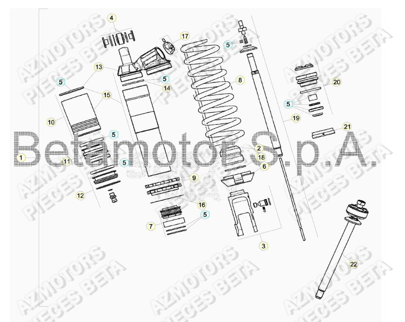 Amortisseur AZMOTORS Pieces BETA RR RACING 2T 250 - (2019)