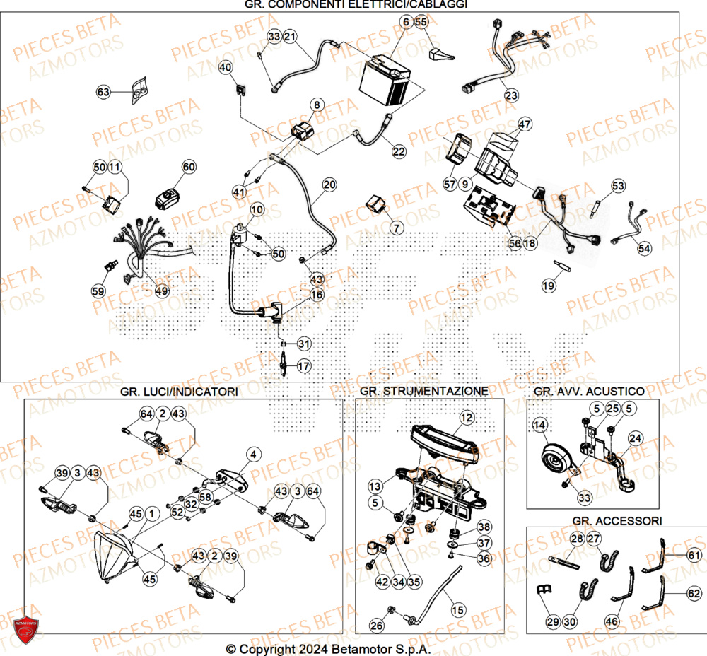Equipement Electrique AZMOTORS Pieces BETA RR RACE 2T 250 - (2025)