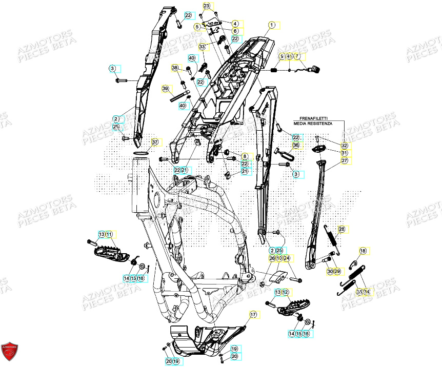 Accessoires Du Chassis AZMOTORS Pieces BETA RR RACING 2T 250 - (2024)