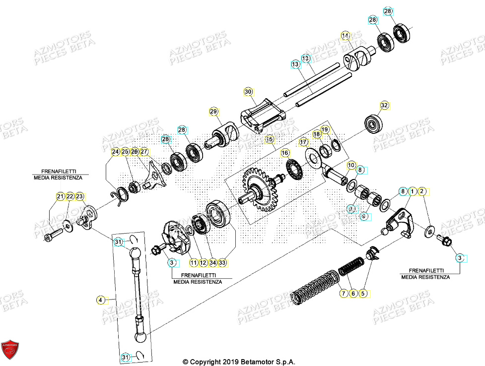Installation De Refroidissement AZMOTORS Pieces BETA RR RACING 2T 250 - (2024)