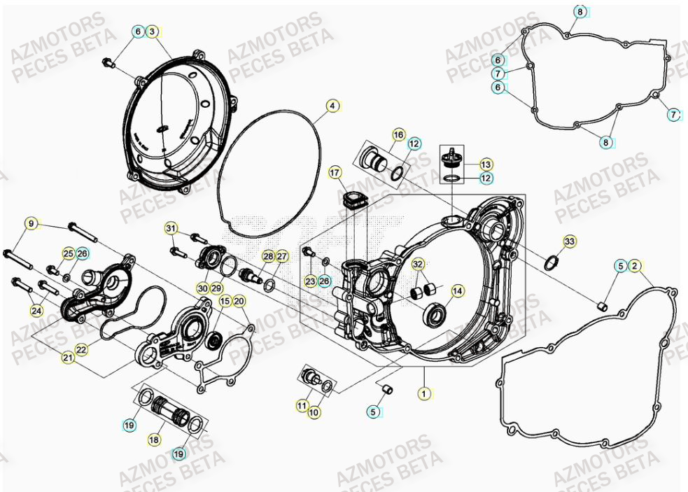 Couvercle Embrayage AZMOTORS Pieces BETA RR RACING 2T 250 - (2020)