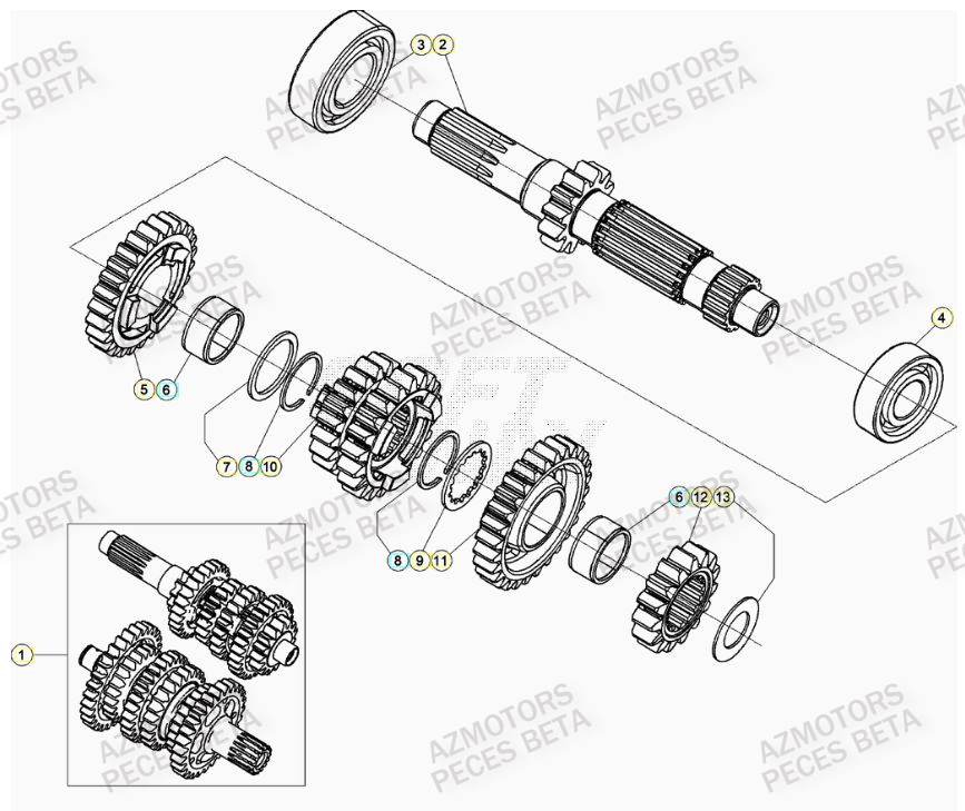 Boite A Vitesses AZMOTORS Pieces BETA RR RACING 2T 250 - (2021)