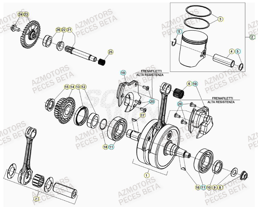 Vilebrequin AZMOTORS Pieces BETA RR RACING 2T 250 - (2021)