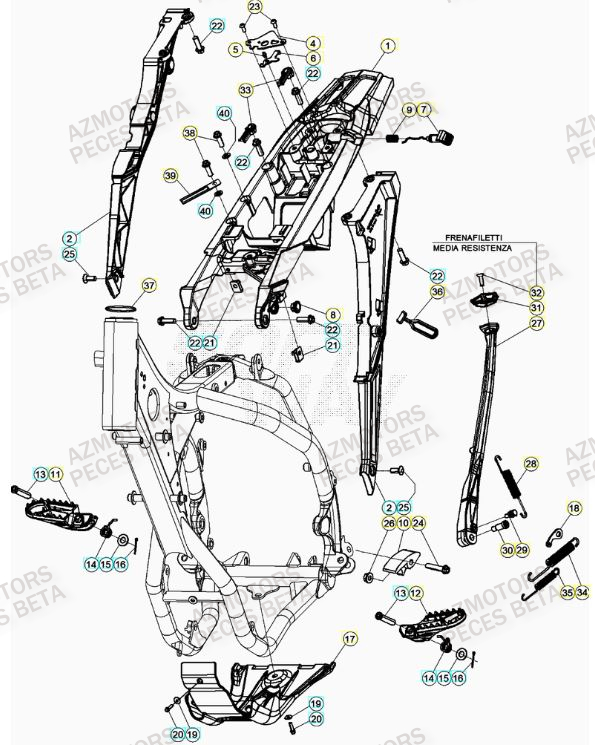 Accessoires Du Chassis AZMOTORS Pieces BETA RR RACING 2T 250 - (2022)