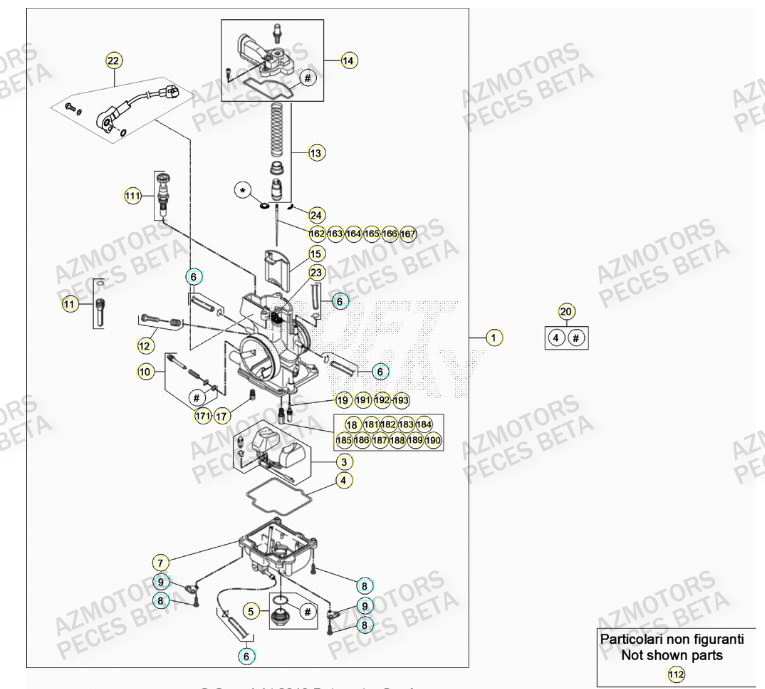 Carburateur AZMOTORS Pieces BETA RR RACING 2T 250 - (2022)