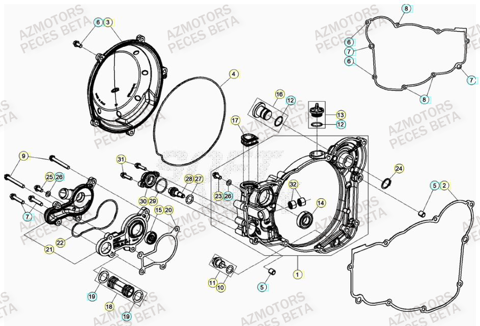 Couvercle Embrayage AZMOTORS Pieces BETA RR RACING 2T 250 - (2023)