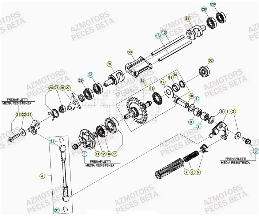 Culbuteur AZMOTORS Pieces BETA RR RACING 2T 250 - (2023)