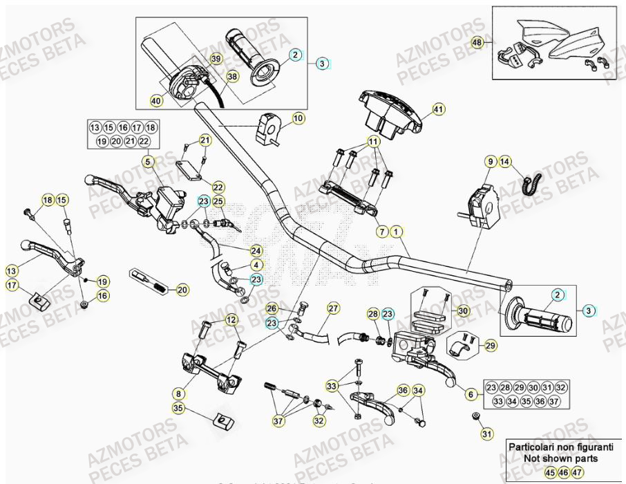 Guidon AZMOTORS Pieces BETA RR RACING 2T 250 - (2023)
