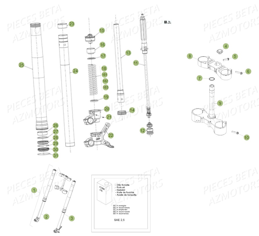 Fourche Du No Serie 700001 A 700789 AZMOTORS PiÃ¨ces BETA RR 2T 300 - (2014)