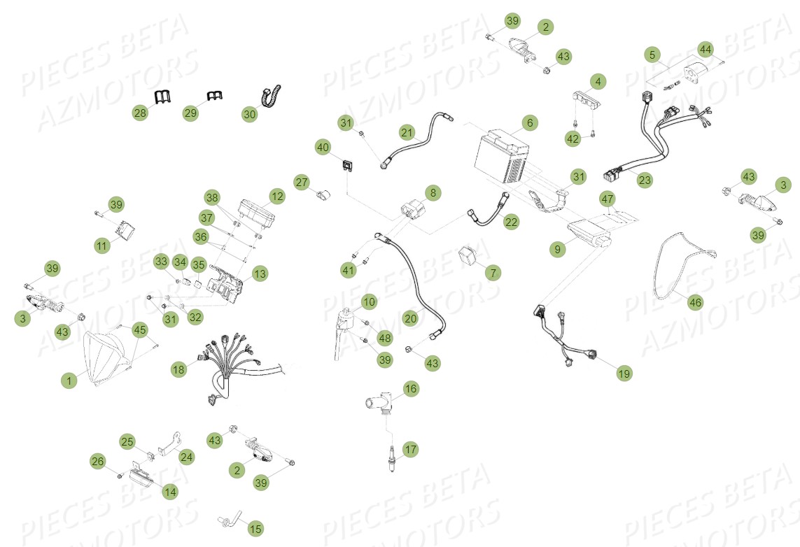 Installation Electrique Du No Serie 700001 A 700789 AZMOTORS PiÃ¨ces BETA RR 2T 300 - (2014)