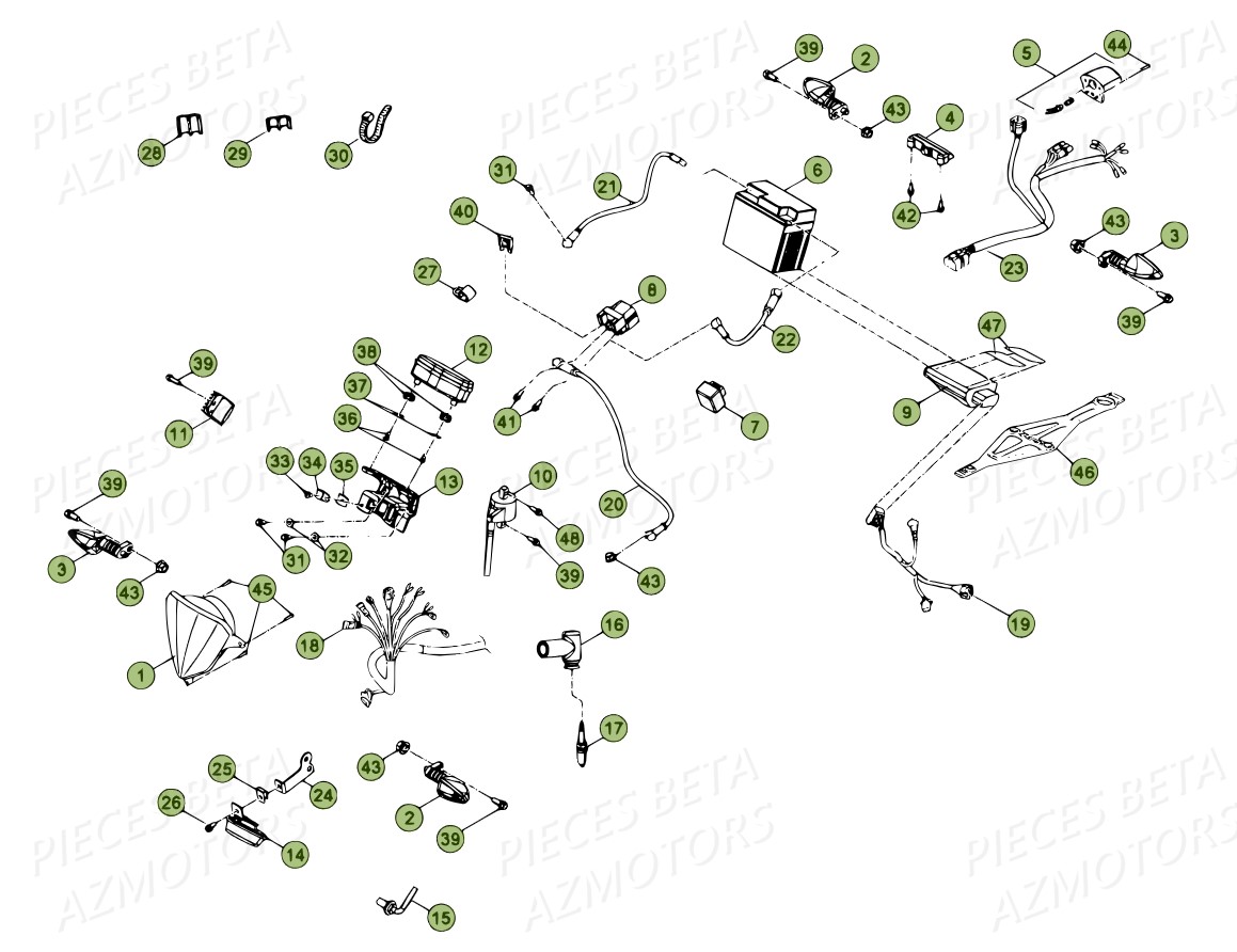 Installation Electrique Du No Serie 700790 A 799999 AZMOTORS PiÃ¨ces BETA RR 2T 300 - (2014)