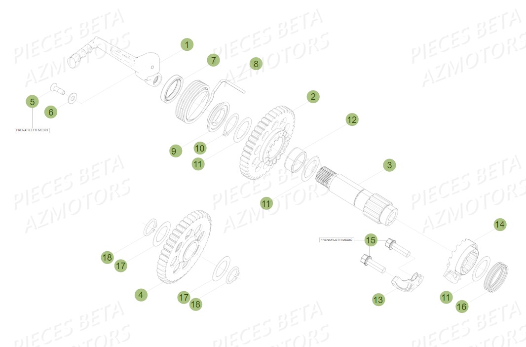 Kick Starter AZMOTORS PiÃ¨ces BETA RR 2T 300 - (2014)