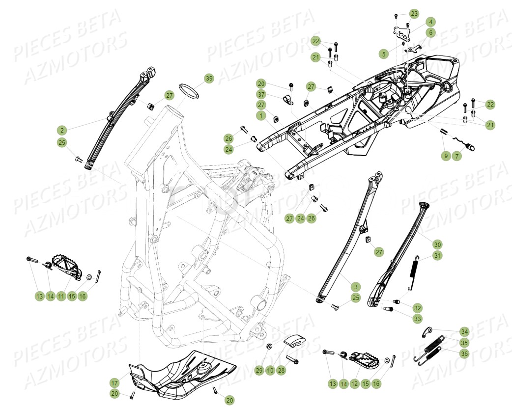Accessoires Du Chassis AZMOTORS Pieces BETA RR 2T 300 - (2019)