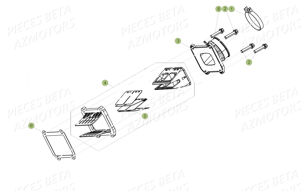 Clapets AZMOTORS Pieces BETA RR 2T 300 - (2019)