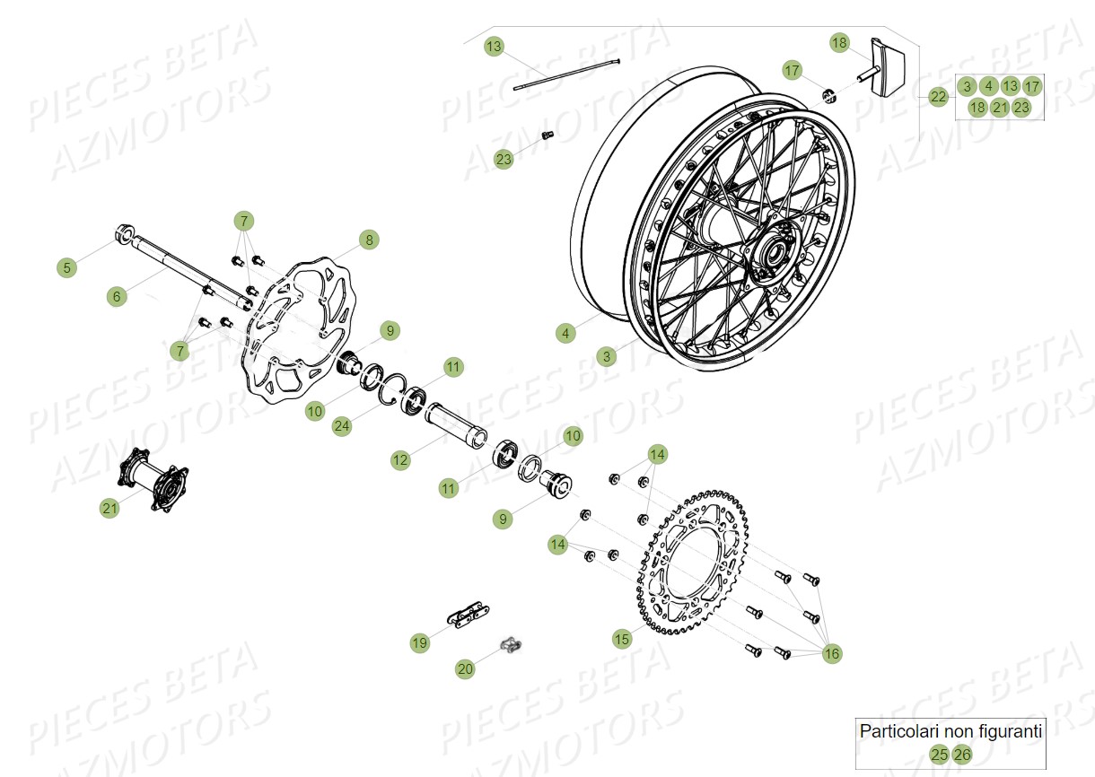 Roue Arriere AZMOTORS Pieces BETA RR 2T 300 - (2019)