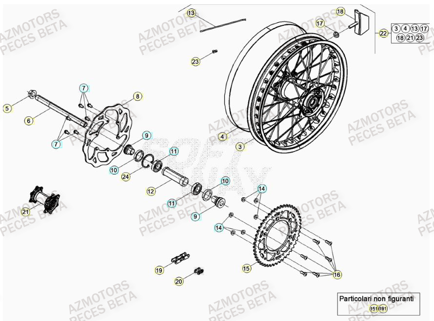 Roue Arriere AZMOTORS Pieces BETA RR 2T 300 - (2020)