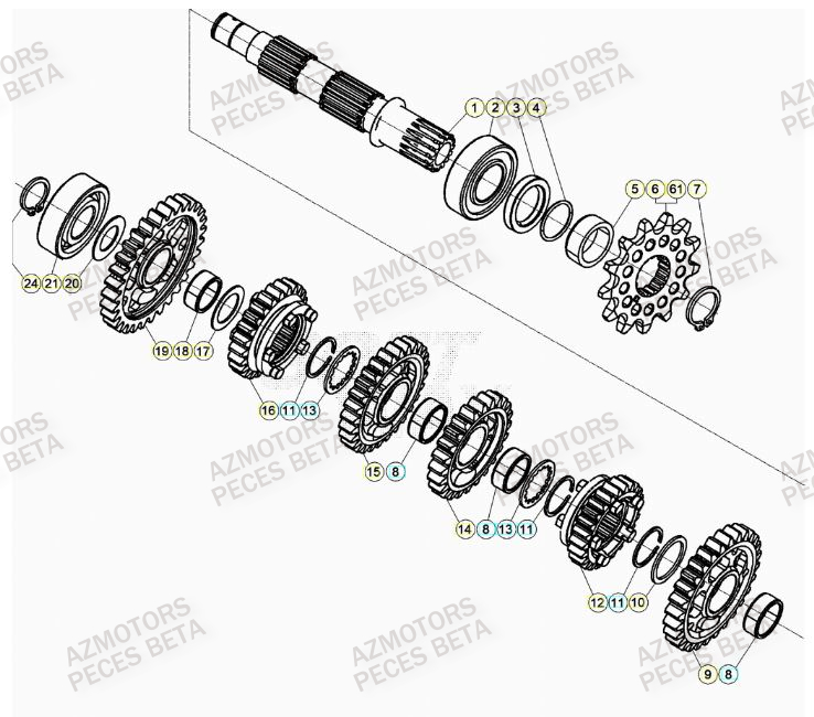 Transmission AZMOTORS Pieces BETA RR 2T 300 - (2020)