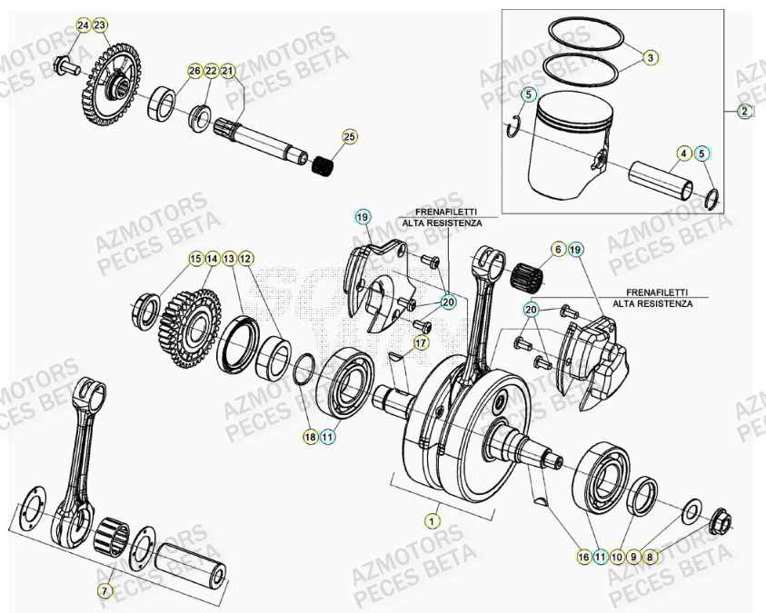 Vilebrequin AZMOTORS Pieces BETA RR 2T 300 - (2020)