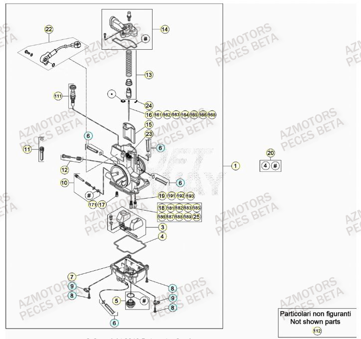 Carburateur AZMOTORS Pieces BETA RR 2T 300 - (2021)