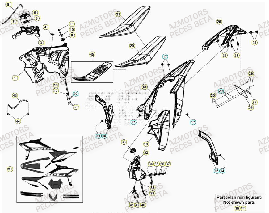 Carenage Arriere AZMOTORS Pieces BETA RR 2T 300 - (2021)