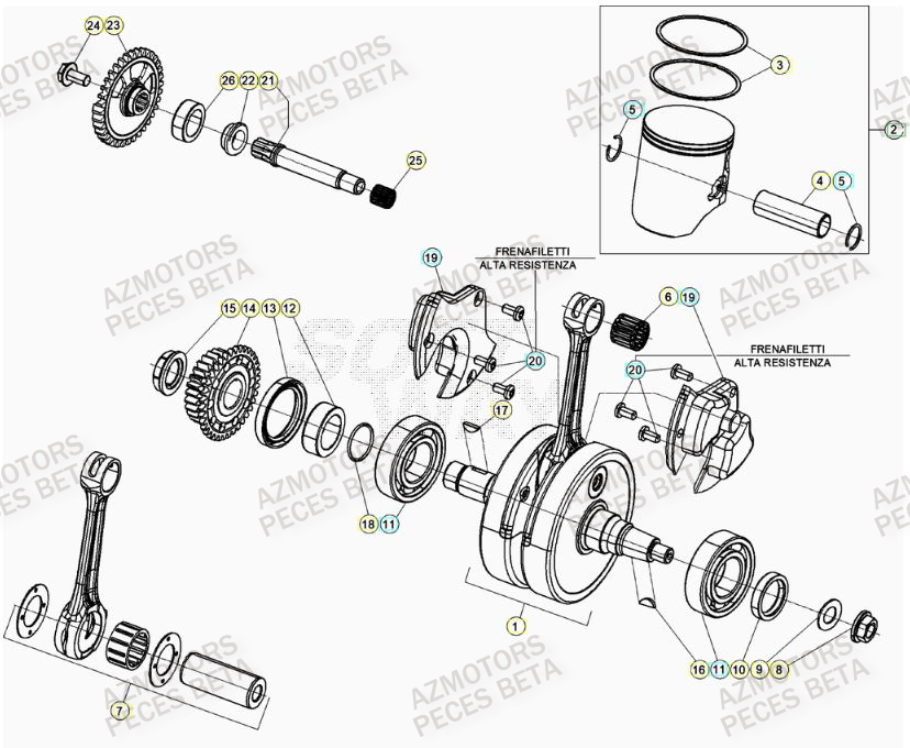 Vilebrequin AZMOTORS Pieces BETA RR 2T 300 - (2021)